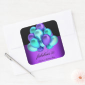 Sticker Carré Turquoise violet Fabrique Black Balloons Party (Enveloppe)