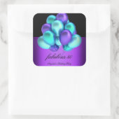 Sticker Carré Turquoise violet Fabrique Black Balloons Party (Sac)