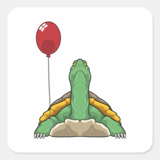 Sticker Carré Turtle Balloon (Devant)