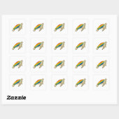 Sticker Carré Turtle Rainbow (Feuille)