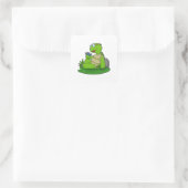 Sticker Carré Turtle Reading Book (Sac)