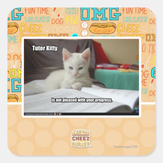 Sticker Carré Tutor Kitty (Devant)