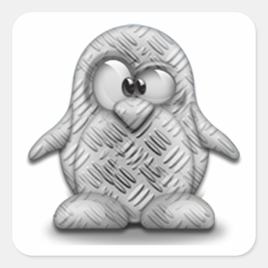 Sticker Carré Tux en acier (Devant)