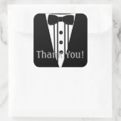 Sticker Carré Tuxedo avec Merci de Cravate Bow (Sac)