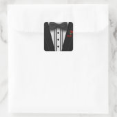 Sticker Carré Tuxedo avec Monogramme de Cravate Bow (Sac)