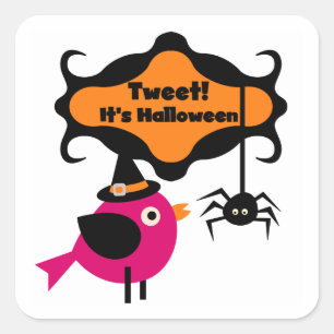 Sticker Carré Tweet T-shirts et cadeaux Halloween