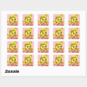 Sticker Carré TWEETY™ Avec des cœurs (Feuille)