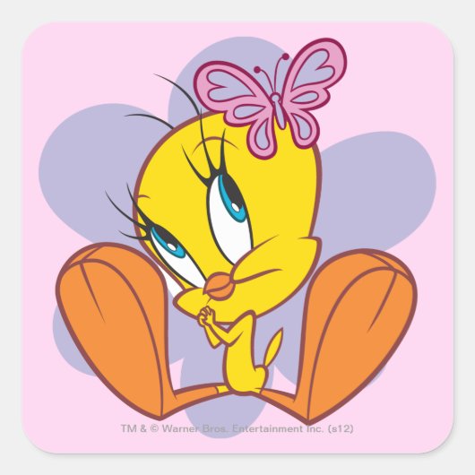 Sticker Carré TWEETY™ et Papillon (Devant)