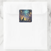 Sticker Carré Twilight Art Nouveau Kitten enchanté (Sac)