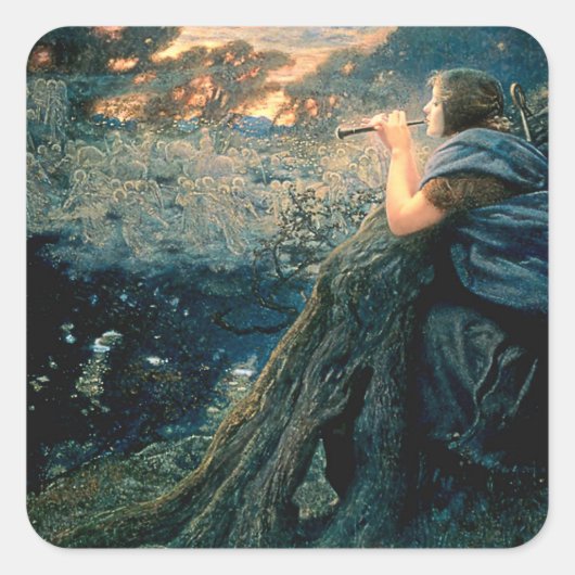 Sticker Carré “Twilight Fantasy” d'Edward Robert Hughes (Devant)