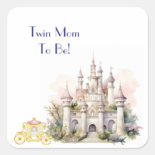 Sticker Carré Twin Maman sera un château