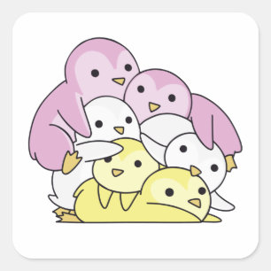 Sticker Carré Twink Flag Pride Lgbtq Cute Penguin