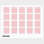 Sticker Carré Twinkle scintiller petit baby shower étoile rose (Feuille)