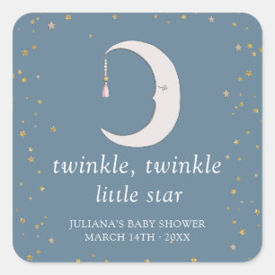 Sticker Carré Twinkle Twinkle Little Star Baby shower