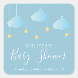 Sticker Carré Twinkle twinkle petite étoile bébé garçon shower b