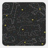 Sticker Carré Twinkling Magical Sky Star Animaux (Devant)