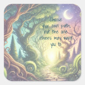 Sticker Carré Twisted Tree Path & Quote (Devant)