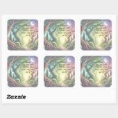 Sticker Carré Twisted Tree Path & Quote (Feuille)