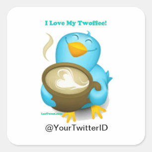 Sticker Carré Twitter ID I Love My Twoffee Cadeaux Vêtements