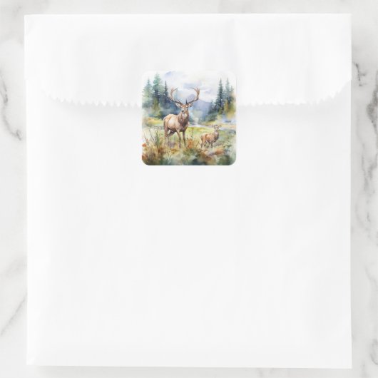 Sticker Carré Two Deer (Sac)