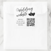 Sticker Carré Two Hearts Wedding Website QR Code (Sac)