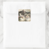 Sticker Carré Two lovely Victorian kittens (Sac)