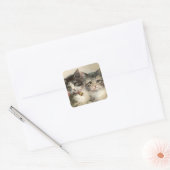 Sticker Carré Two lovely Victorian kittens (Enveloppe)