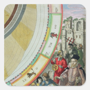 Sticker Carré Tycho Brahe, détail de la carte montrant son