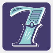 Sticker Carré Type Art : Numéro sept (Devant)