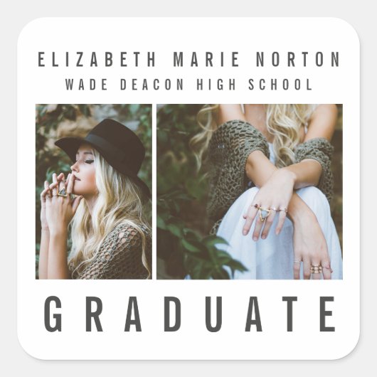 Sticker Carré Type de graduation (Devant)