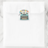 Sticker Carré Typewriter d'anniversaire (Sac)
