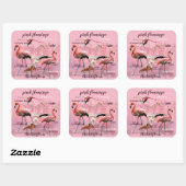 Sticker Carré Typographe rose Flamingo | Customized (Feuille)