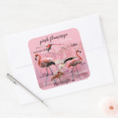 Sticker Carré Typographe rose Flamingo | Customized (Enveloppe)