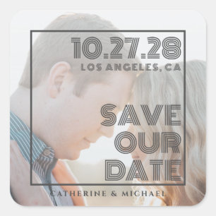 Sticker Carré Typographie audacieuse Photo minimaliste simple mo