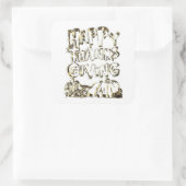 Sticker Carré Typographie bon thanksgiving Citrouille de récolte (Sac)