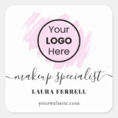 Sticker Carré Typographie classique avec logo personnalisé et co (Devant)