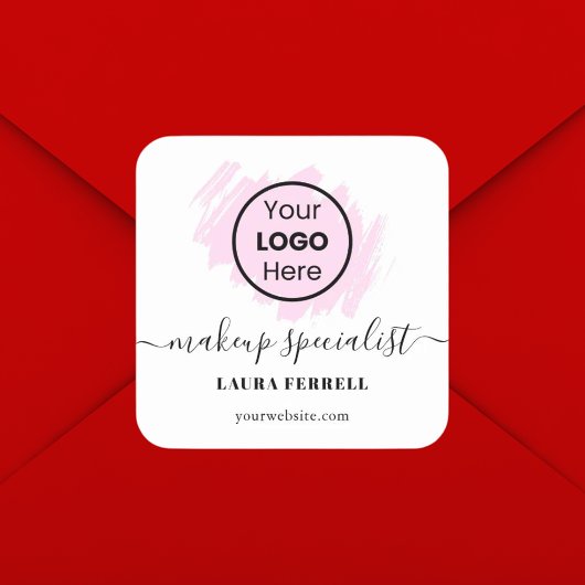 Sticker Carré Typographie classique avec logo personnalisé et co