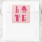 Sticker Carré Typographie d'amour moderne Saint-Valentin (Sac)