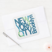 Sticker Carré Typographie de Brooklyn New York (Enveloppe)