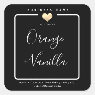 Sticker Carré Typographie de coeur or de luxe moderne squat de b