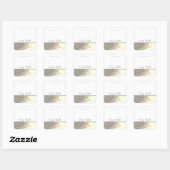 Sticker Carré Typographie de luxe moderne simple carré or blanc (Feuille)