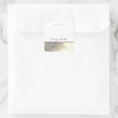 Sticker Carré Typographie de luxe moderne simple carré or blanc (Sac)