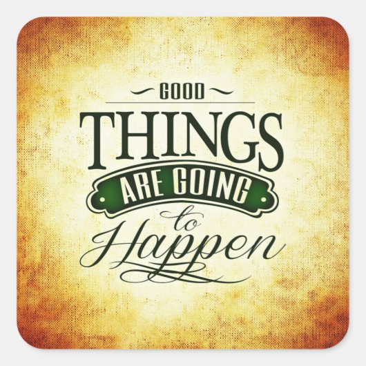 Sticker Carré Typographie de message de devis optimisée (Devant)