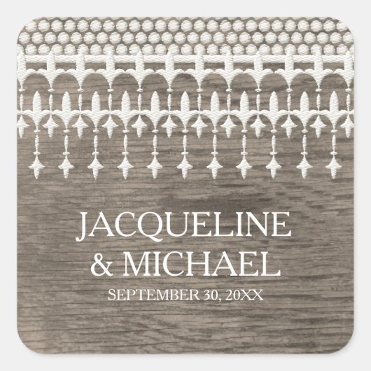 Sticker Carré Typographie de script de tableau de bord en dentel (Devant)