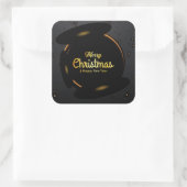 Sticker Carré Typographie de vacances parties scintillant rouge  (Sac)