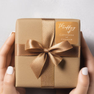 Sticker Carré Typographie d'or rustique Mariage de automne simpl