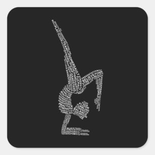 Sticker Carré Typographie gymnastique Gymnaste Gymnastique Sport