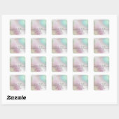Sticker Carré Typographie holographique de luxe moderne simple (Feuille)