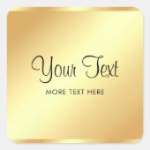 Sticker Carré Typographie Modèle moderne et élégante Black & Gol (Devant)