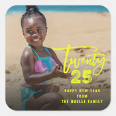 Sticker Carré Typographie Modern Brush Script 2025 Photo Nouvel  (Devant)